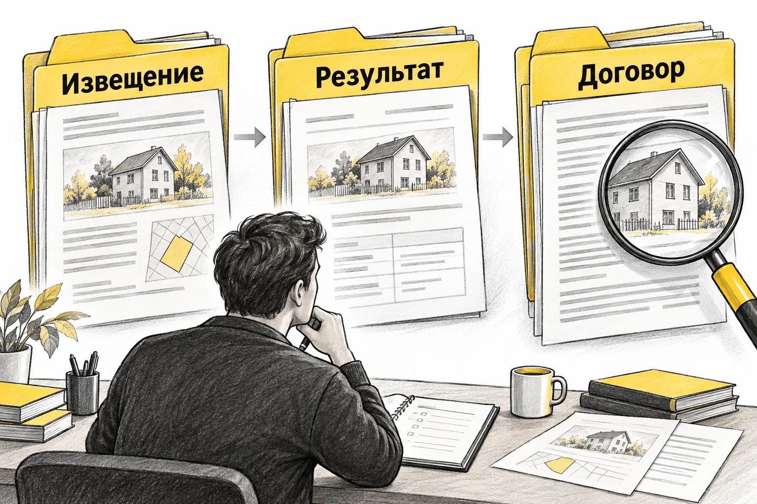 Покупатель сравнивает извещение, результат торгов и сведения о договоре в архиве