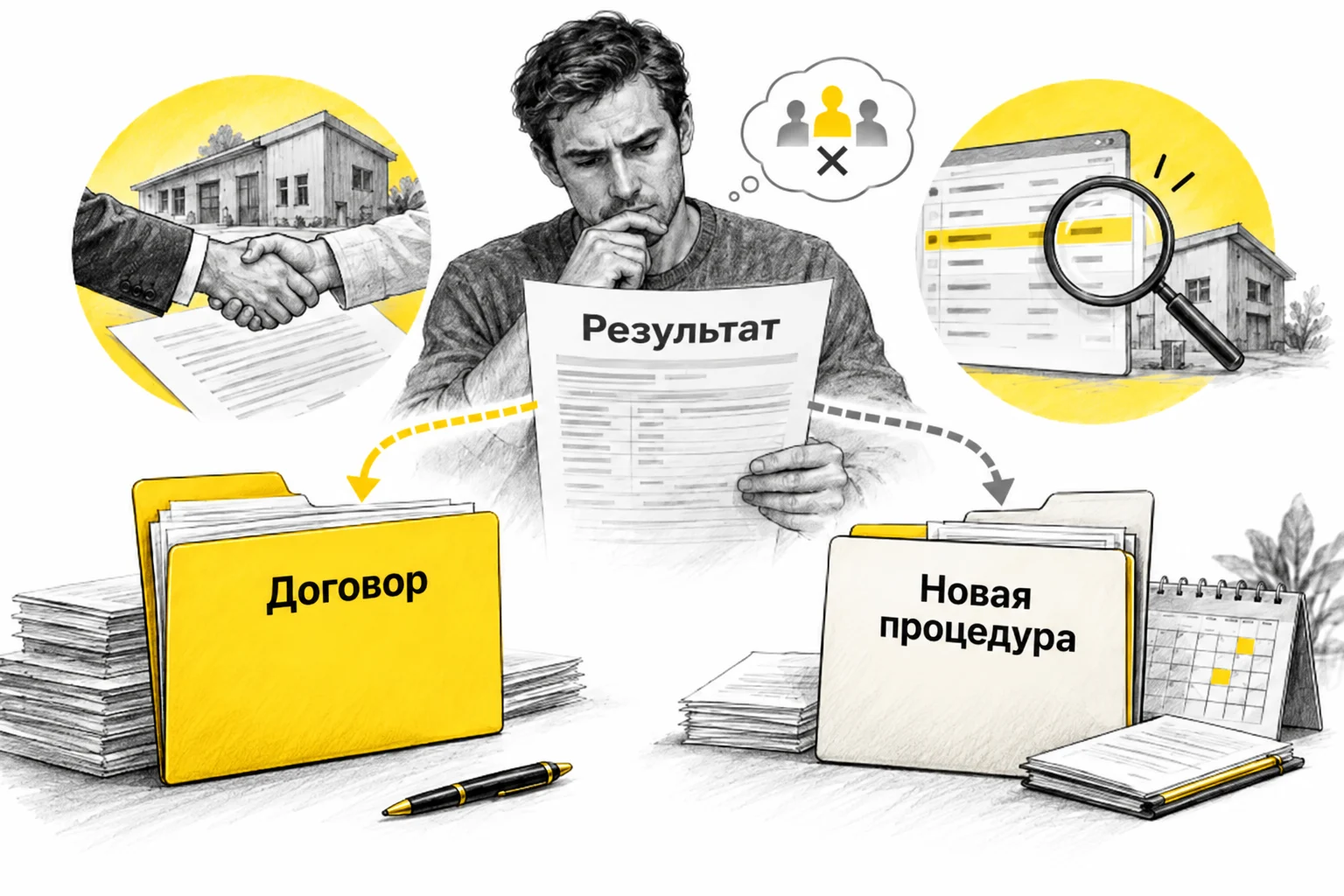 После несостоявшихся торгов покупатель проверяет протокол: возможен договор либо новая процедура при установленных условиях